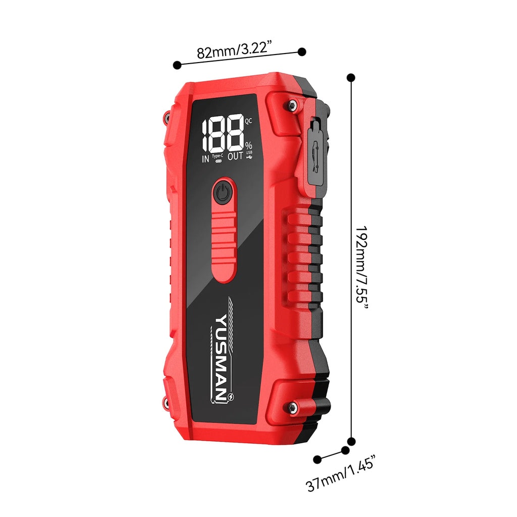 4000A Peak Current, 21800mAh Jump Starter – Supports 12V Vehicle Starting, Portable Power Bank, and Flashlight