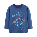 Little maven Autumn Spring Baby Boys Long Sleeve T Shirt Cartoon Rocket Boys T-Shirts Plane Tops Children's Costume Blue Tees