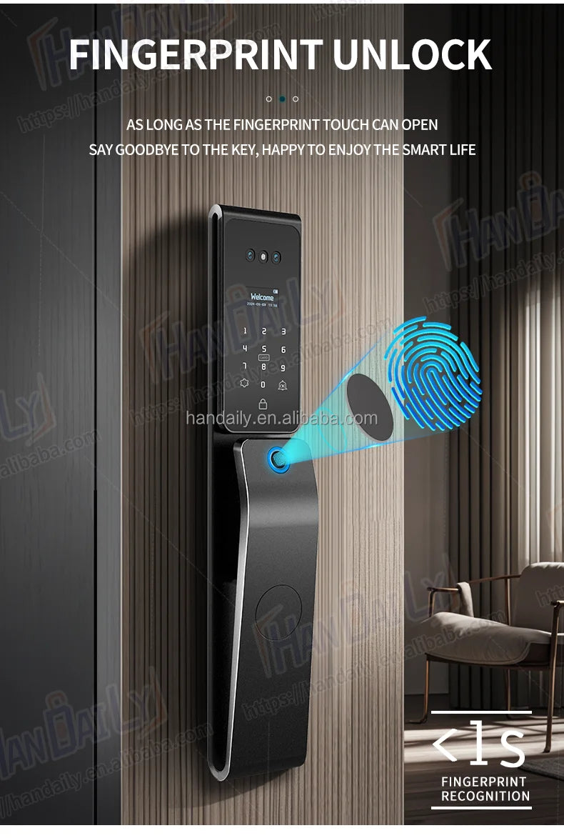 Waterproof App Smart Real Time Video Call Digital  3D Face Recognition Smart Biometric Fingerprint Digital