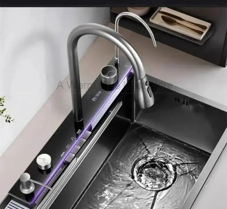 Smart Creative Kitchen Sinks for Apartments Modern Metal Multi-functional Sinks Luxury Household Kitchen Sinks for Rental Houses