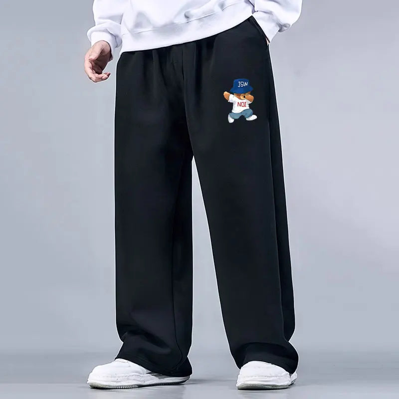 Plus Size Men's Sweatpants Casual Elastic Waist Pants Loose Fit Trendy Sporty Trousers Autumn Winter Spring Jogger Pants 6XL 7XL