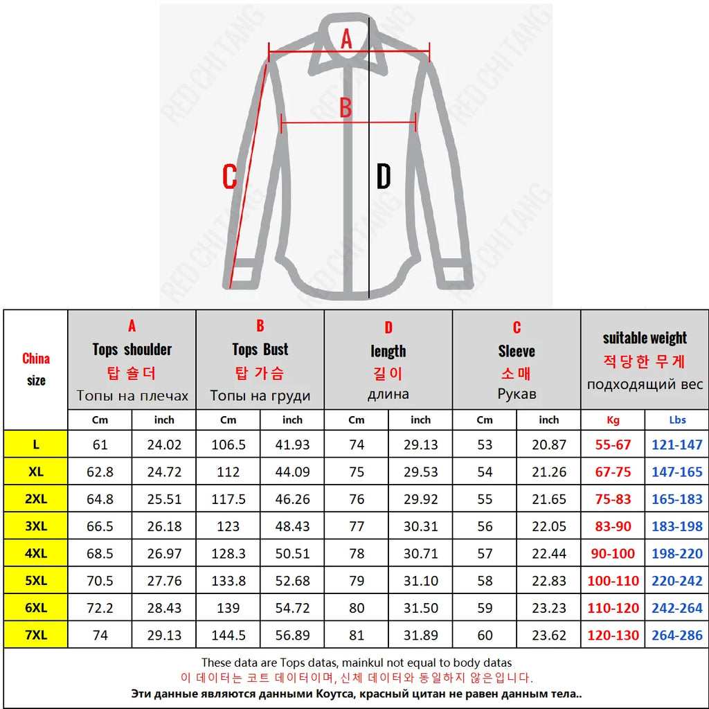 Oversized Men's Long Sleeve 100% Cotton Shirts Male Tops Big Size Fashion Casual Jacket Loose Fit Spring Outwear Plus Large 7XL