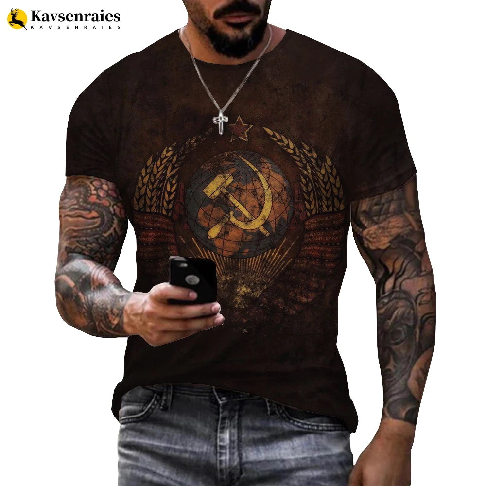 2022 Russia Flag 3D T-shirt Russia Bear CCCP Printed Harajuku Streetwear Oversized T Shirt Men Women Fashion Casual Cool Tops