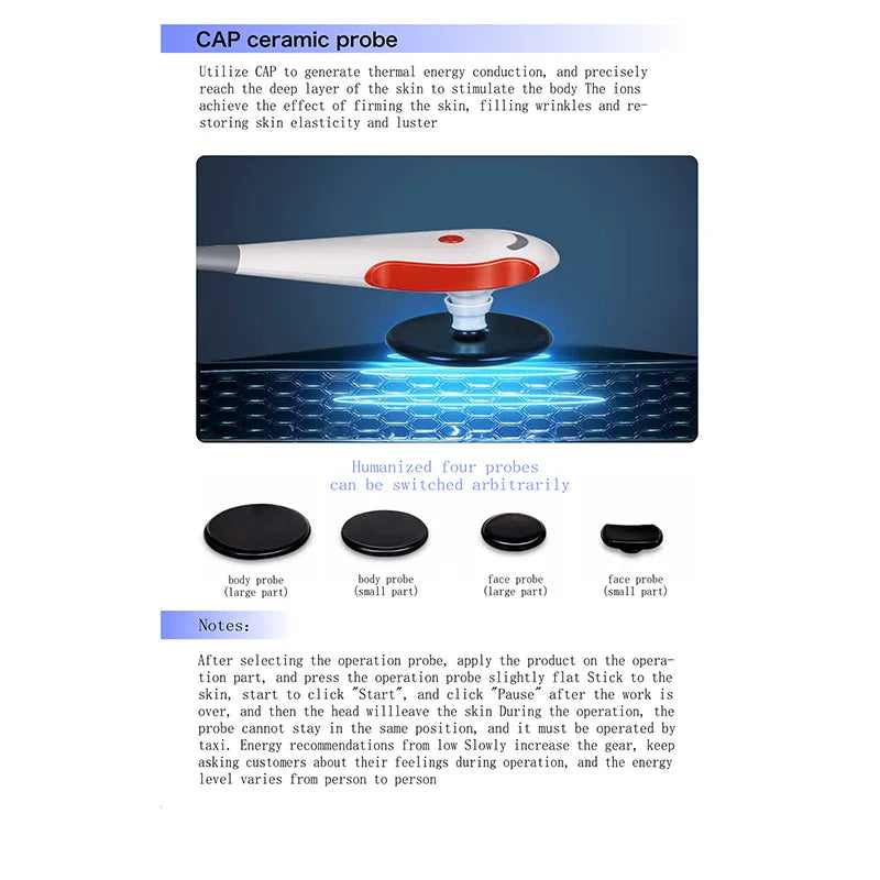 Portable 448KHZ RF Tecar Therapy RET CET Diathermy Body Sliming Machine Pain Relief Skin Tightening Indiba