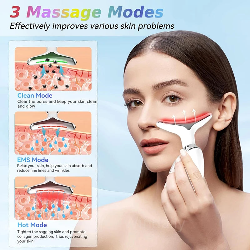Face Lift 7 Colors Neck Beauty Neck Device Slim Massager Facial Lifting Tightening Face Wrinkle Remover Face Care Beauty Machine