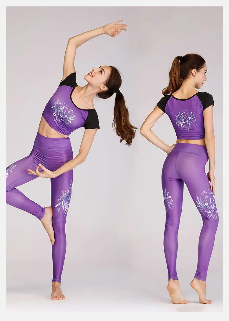 Women's High-Waist Yoga Pants, Quick-Dry, Printed, Stretch, Fitness Leggings, Tummy Control, Sports, Running, Athletic Pants