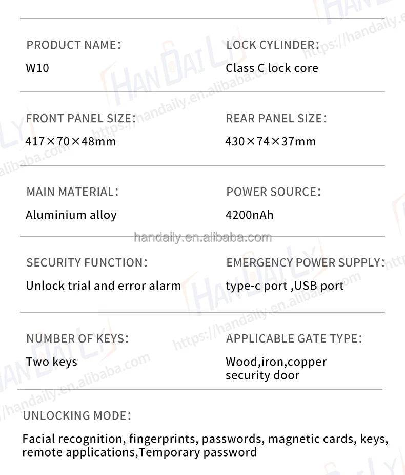 Waterproof App Smart Real Time Video Call Digital  3D Face Recognition Smart Biometric Fingerprint Digital