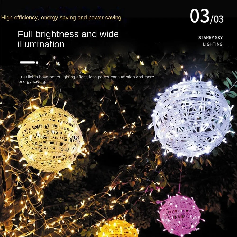 New 20CM Hanging Light LED Light Multiple Colors Rattan Ball LED Fairy Light String Tree
