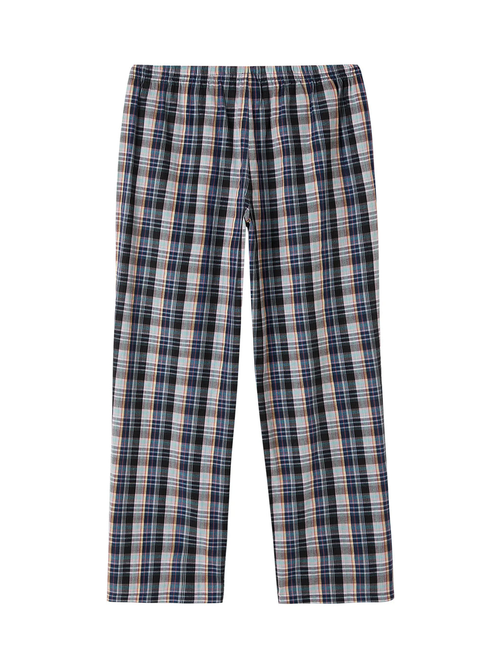 Men's Pajama Pants Spring & Fall Cotton Thin Plaid Casual Pj Bottoms Elastic Waistband with Pockets Homewear