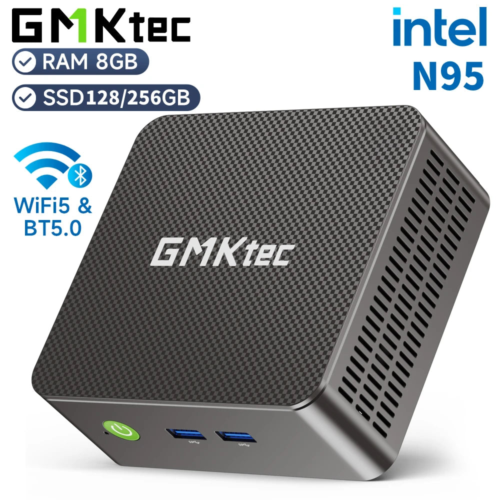 GMKtec G3S Mini PC Intel Alder Lake N95 Windows 11 Pro Mini PC 8GB DDR4 128/256GB PCIe M.2 SSD WiFi 5 BT5.0 Desktop Computer