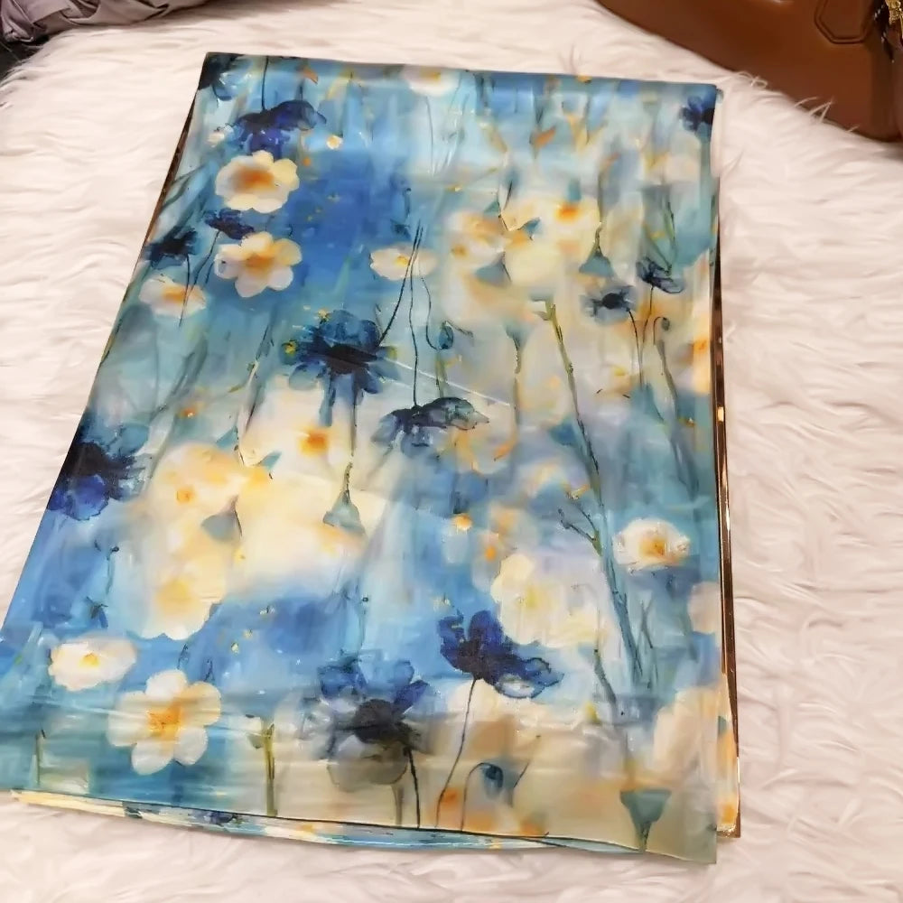 BYSIFA| Ultralarge Spring Fall 100% Mulberry Silk Scarf Beach Wrap Brand Female Long Scarves New Red Floral Silk Scarf Shawl