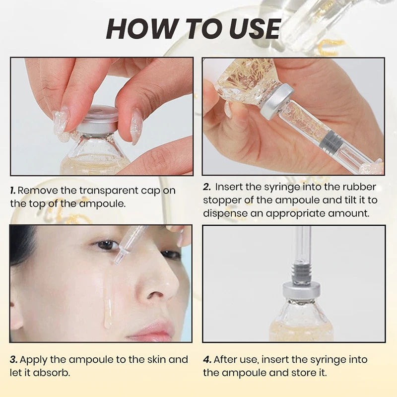 Super Hydrating Collagen Essence, Peptide Firming Ampoule Serum, Liquid Set Needle Type Korean Silk Collagen Moisturizing Serum