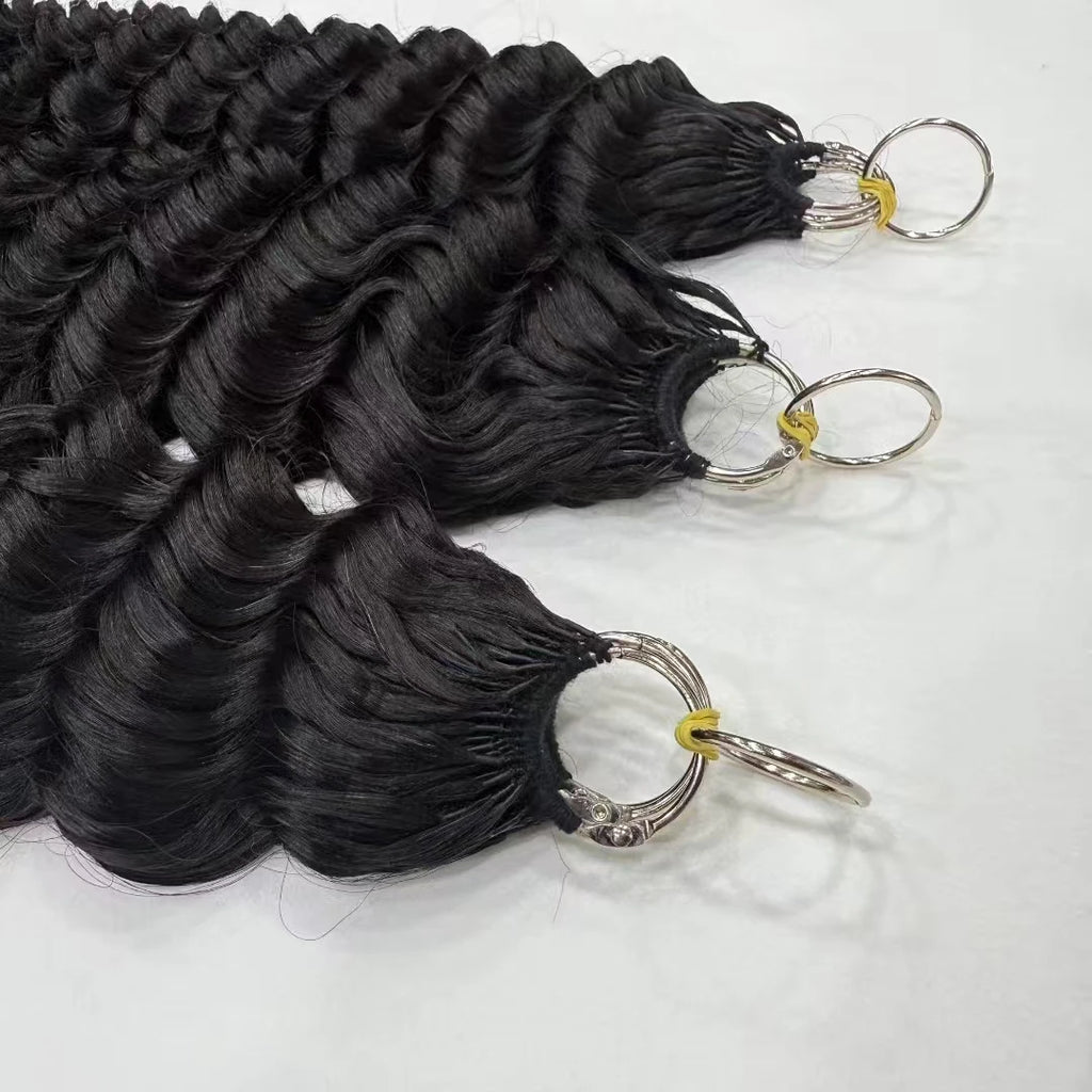 NABI Pre-Separated Crochet Human Hair Bundle Miracle Knots Braiding 14-18inch Water Wave Curly Human Hair for Women
