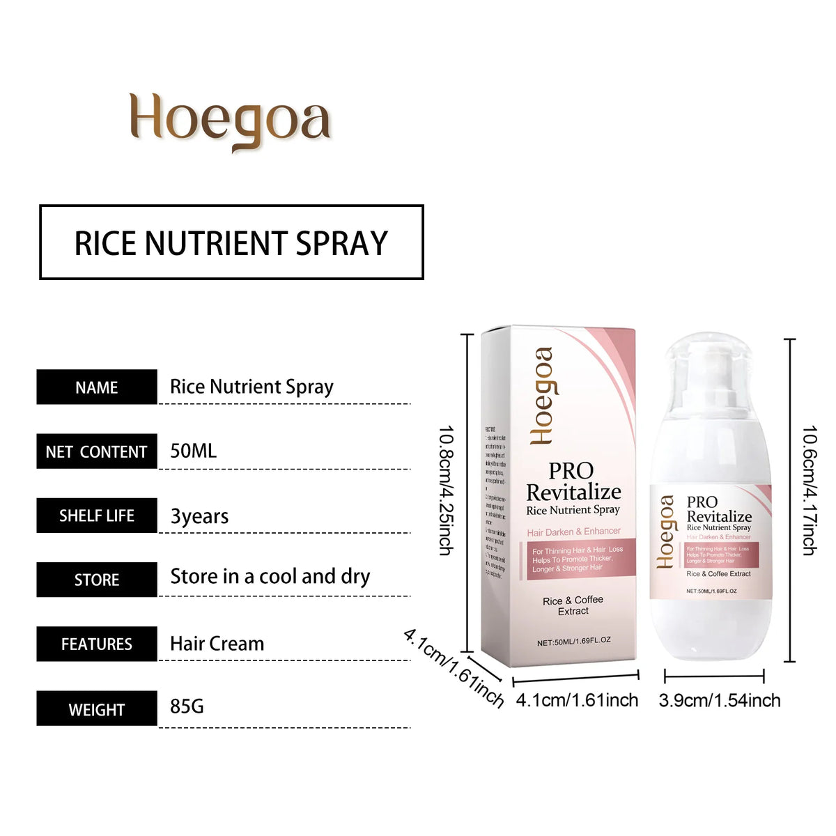 Fermented Rice Water Hair Growth Essential Hair Re-g-rowth Oil Scalp Treatment Hair Fall Control Serum Plant Dense Hair Spray