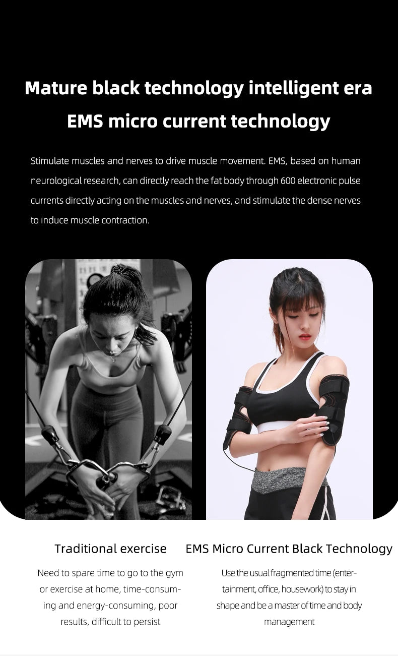 Electric Muscle Stimulator ABS Toning Belt,Gym Sports Weight Loss Body Shaper Vibrator Arm Belly Waist Massager EMS Arm Traine