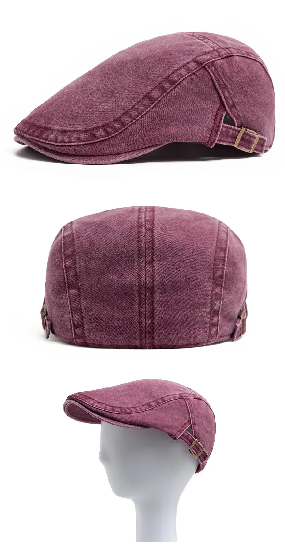Spring Summer Watered Denim American Casual Retro Beret  Washed Old Street Forward Hat British Painter Newsboy Cap Visor