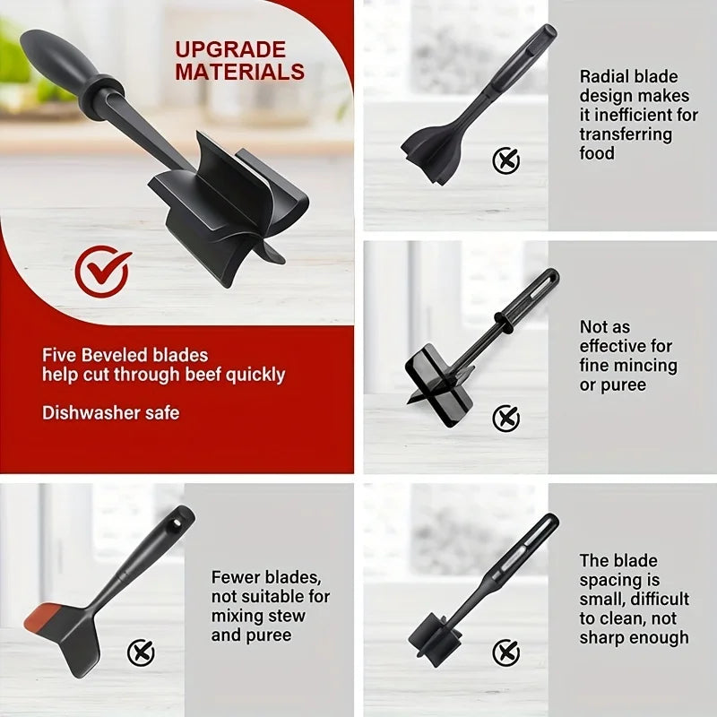 Kitchen Meat Chopper Manual Meat Shredder & Pulverizer for Ground Beef , Turkey, Hamburger Meat Grinding Kitchen Gadgets