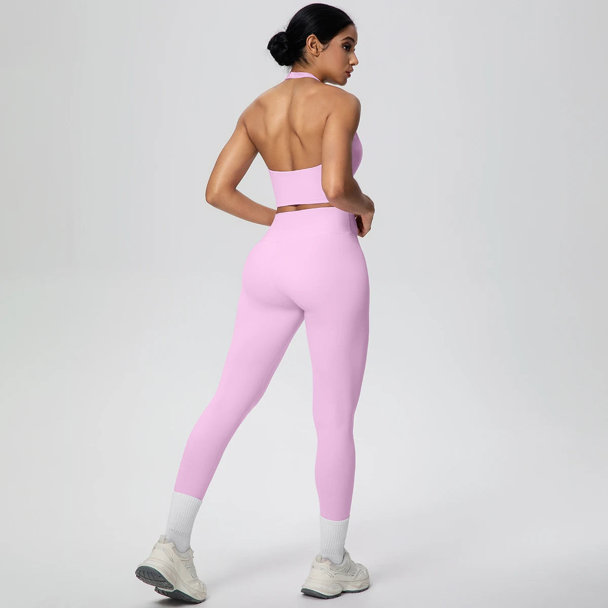2PCS/set Yoga Set for Woman's Sexy Backless Halter Bra Sports Top Quick Drying Legging Summer Gym Fitness Pants Yoga Set