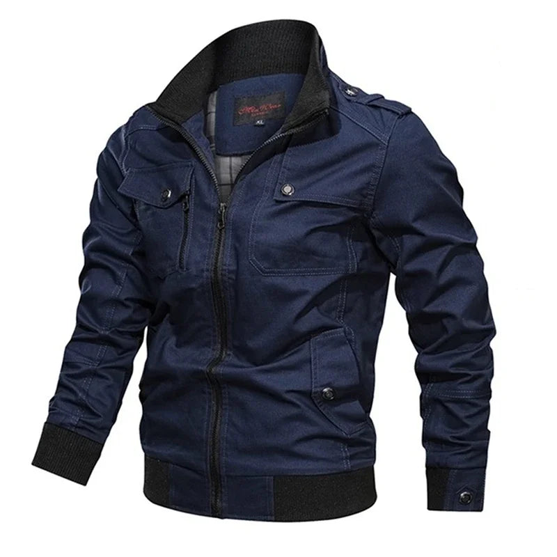 Bomber Jacket Men Fashion Casual Windbreaker Jacket Coat Men 2025 Spring Autumn New Hot Outwear Solid Stand Slim Jacket Mens