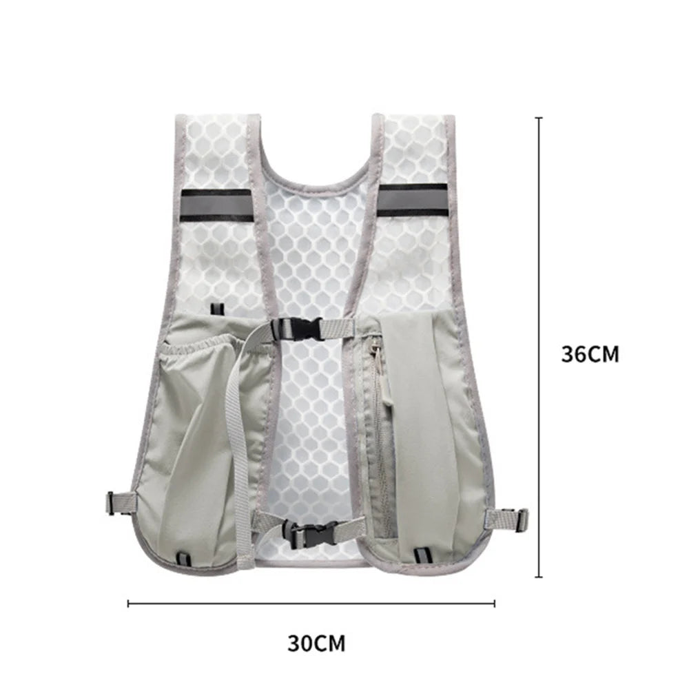 Running Water Bottle Storage Vest Lightweight Running Vest Reflective Safe Hydration Water Chest Pack Sports With Phone Holder