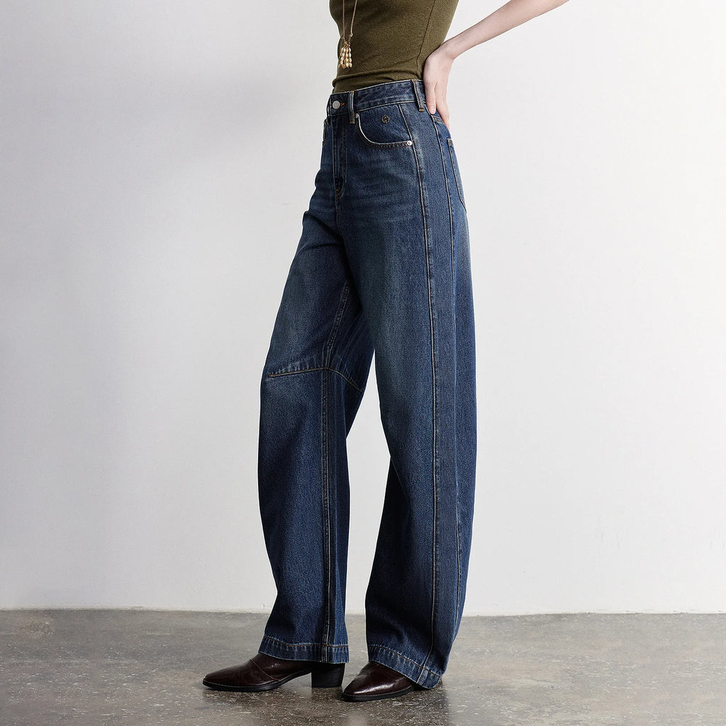 TOYOUTH Women Denim Jeans 2026 Summer New High Waist Curved Knife Pants