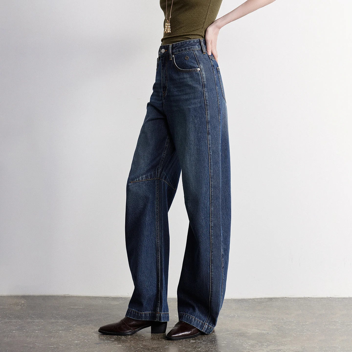 TOYOUTH Women Denim Jeans 2026 Summer New High Waist Curved Knife Pants