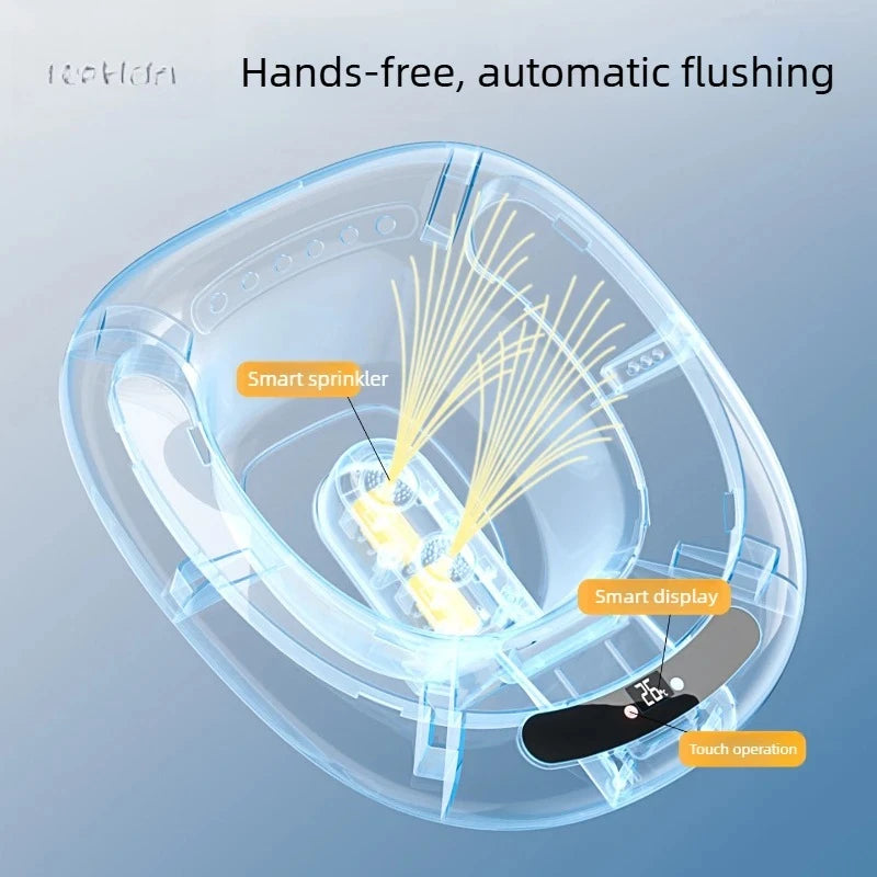 Electric hands-free toilet system, antibacterial detachable washbasin kit, clinical grade sitz bath, steam solution
