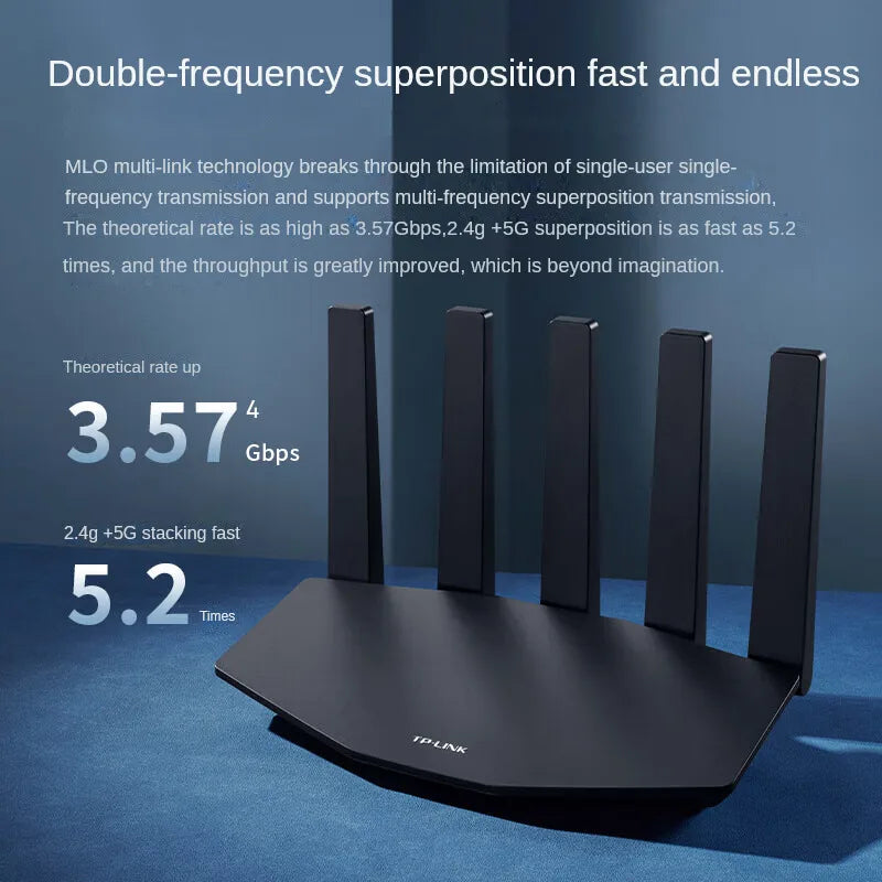 TP-LINK WiFi7 BE3600 Router 2.5G Gigabit Ethernet Port Home High Speed Internet Connection 2 WAN Ports Convergence Acceleration