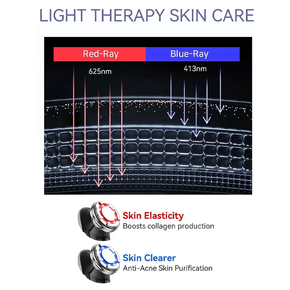 Facial Massager Microcurrent Face Lifting Deep Cleaning Wrinkle Removal Cool Compress Skin Tighten Skincare Beauty Device