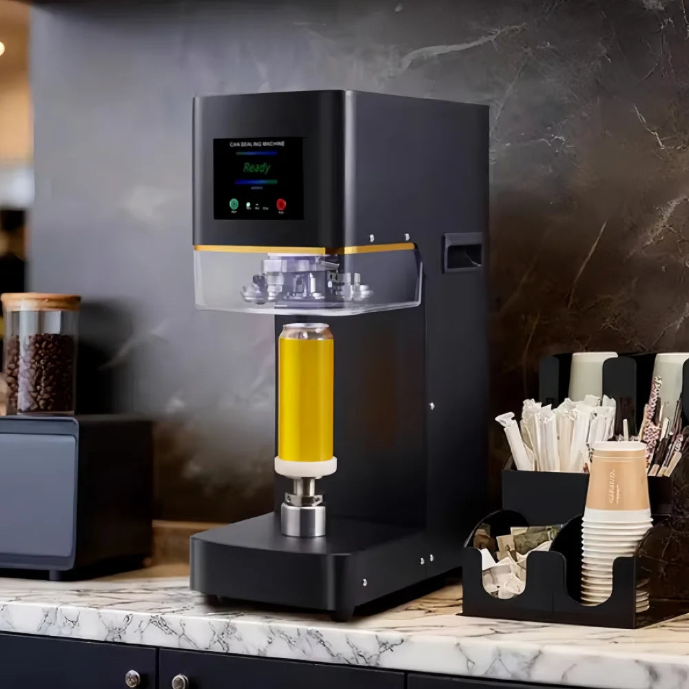 Automatic Juice Cup Drinks Sealing Machine Can Sealing Machine Jar Sealing Machine Non Rotary Plastic Tin Jar Beer Cans Seamer
