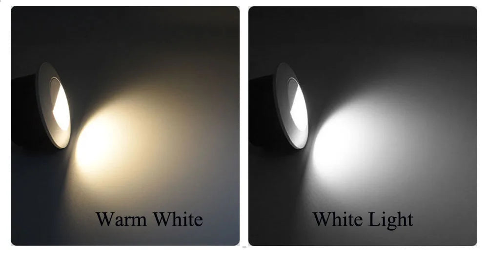 Outdoor Led Stair&Step Light 3W Waterproof Recessed Wall Corner Lamp For Home Landscape Pathway Stairway Garden Yard Footlight