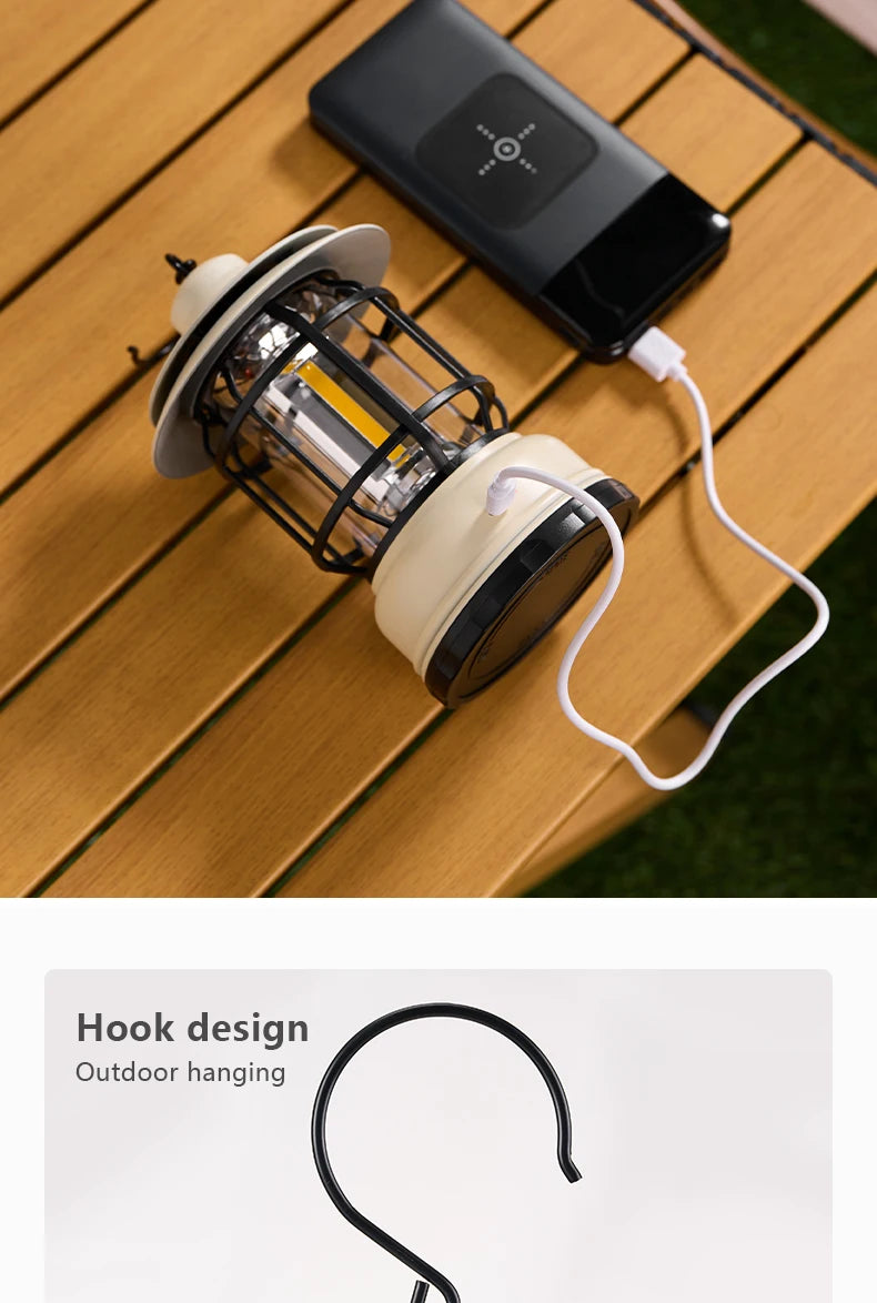 BISINNA Camping Lights Long Endurance Outdoor Tent Lights Rechargeable/Battery Waterproof Camping Lights Retro Atmosphere Lights