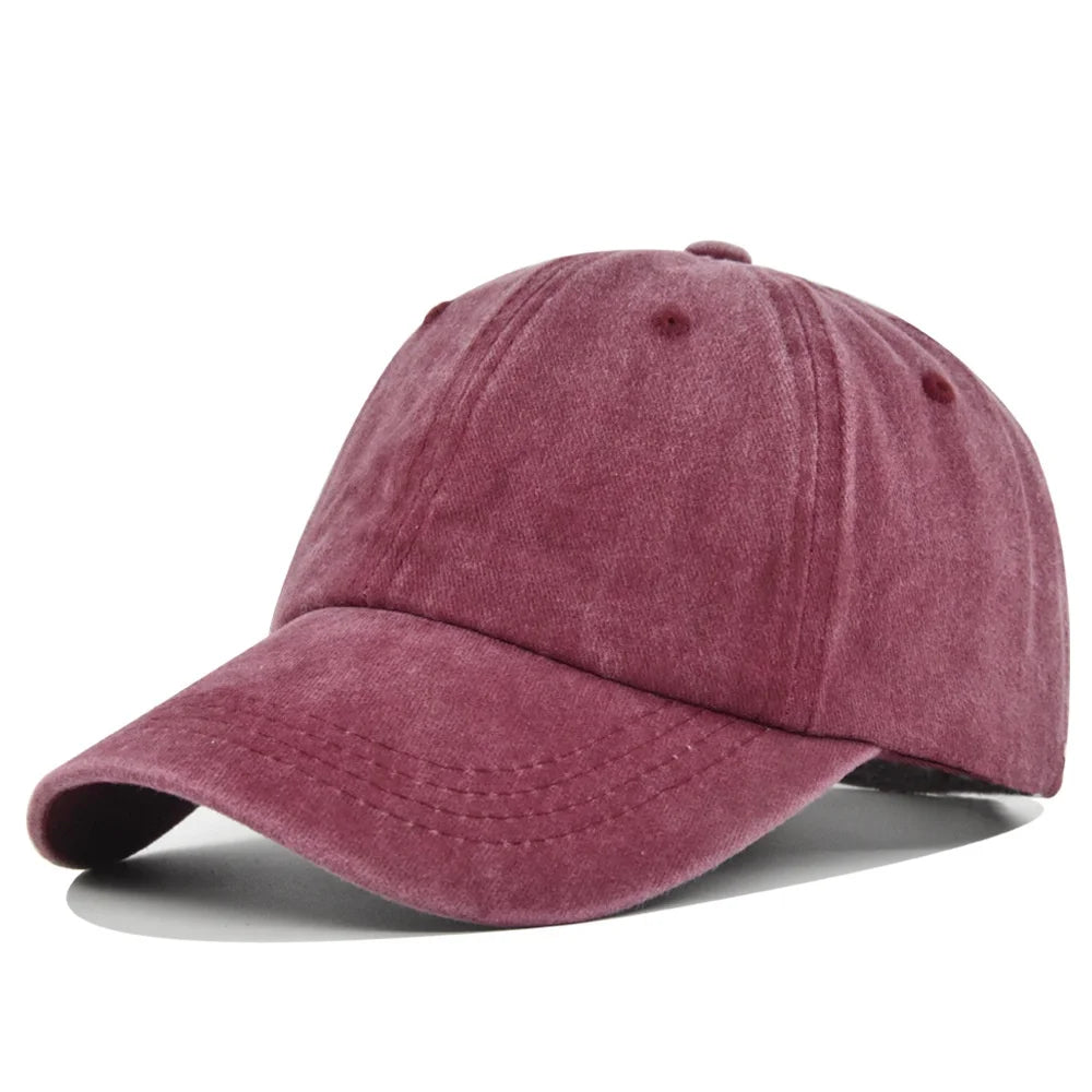 Unisex Baseball Cap Washed Adjustable Sun Hat Soft Top Peaked Hat Men Women Trucker Hat Vintage Outdoor Running Hat Adjustable