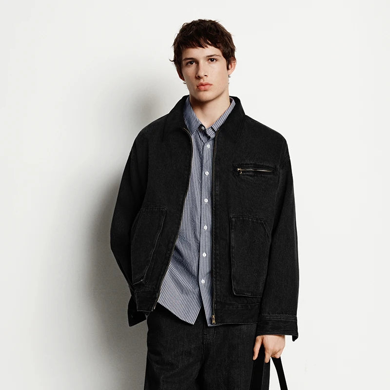 Semir Denim Jacket Men Vintage Detroit Style Workwear Pure Cotton Casual Outdoor Coat 2025 Autumn Winter Fashion