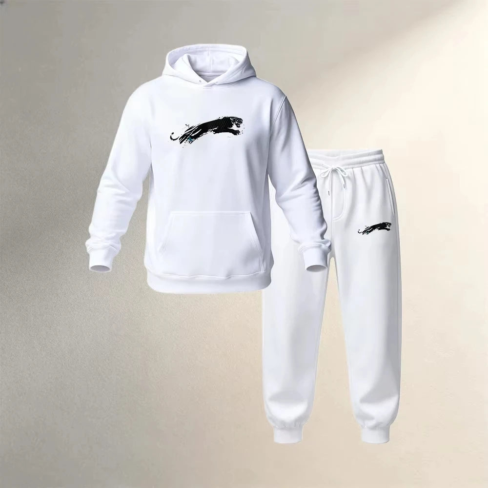 Men's Hoodies Sets 2 Pieces Pullover Autumn Winter Sports Casual Fashion Warm Clothing Drawstring Jogger Pants Male Street Suits