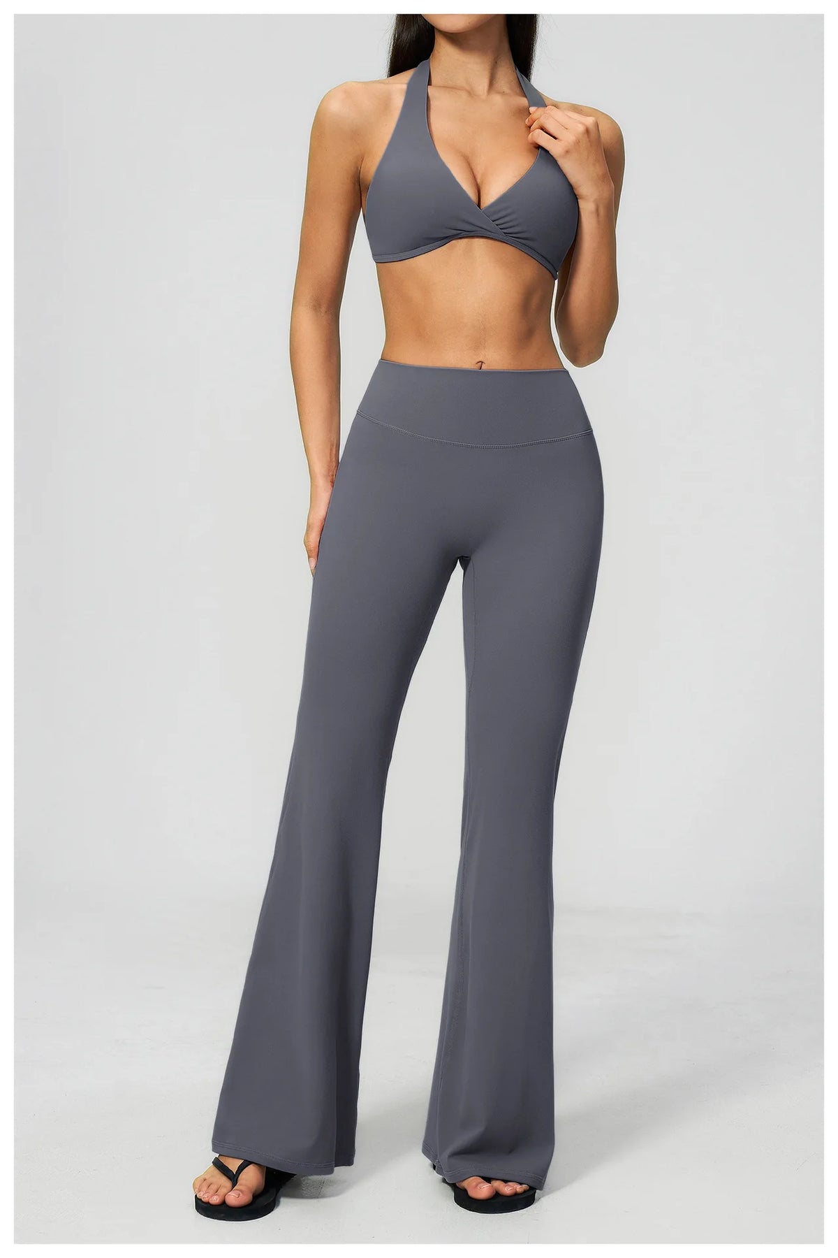 Women Tracksuits 2PCS Yoga Suit Gym Outfits Workout Clothing Deep V Workout Bra High Waist Butt Lift Pants Outdoors Sports Set