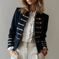 Commuter Long Sleeve Jacket Coat European American Fashion Elegant Double Breasted Coat Outerwear For Women Spring Falll Tops