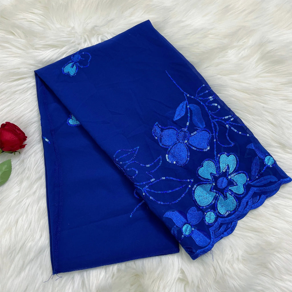 2023 Latest African Spring Women Scarf Chiffon Sequin Embroidered Ramadan Hijab Shawl Fashionable Casual Diamond  Headscarf