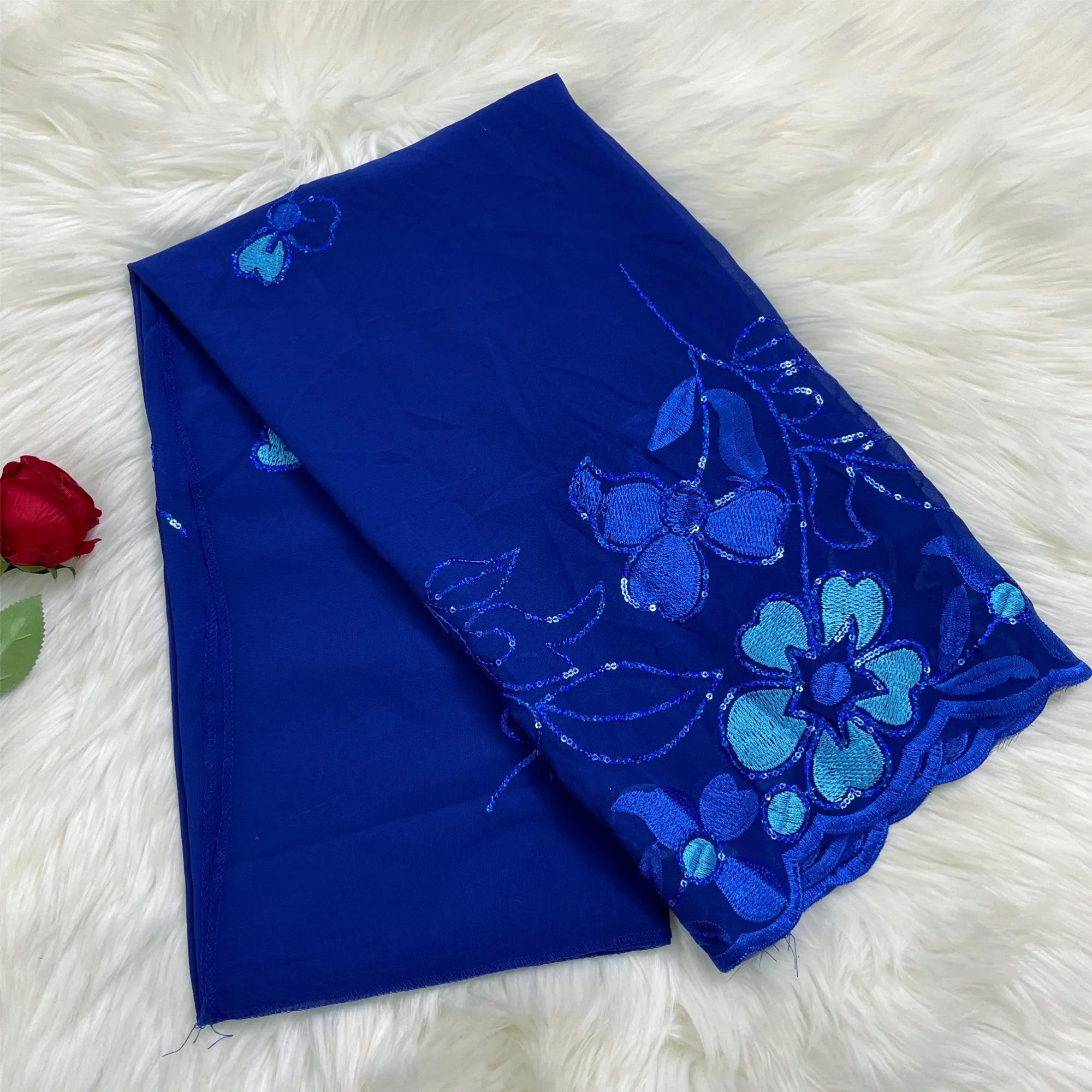 2023 Latest African Spring Women Scarf Chiffon Sequin Embroidered Ramadan Hijab Shawl Fashionable Casual Diamond  Headscarf