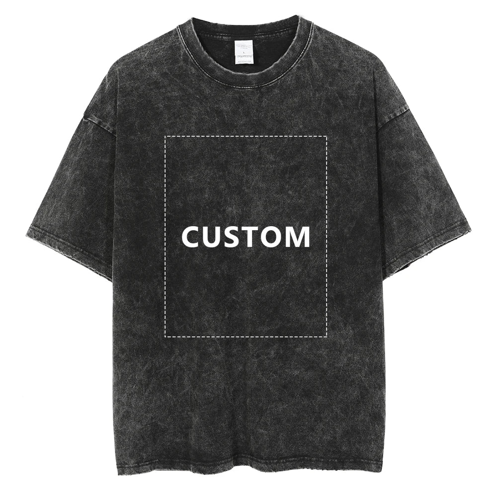 Men Streetwear Hip Hop Oversize Washed Hoodie Sweatshirt Custom Vintage Hoodie