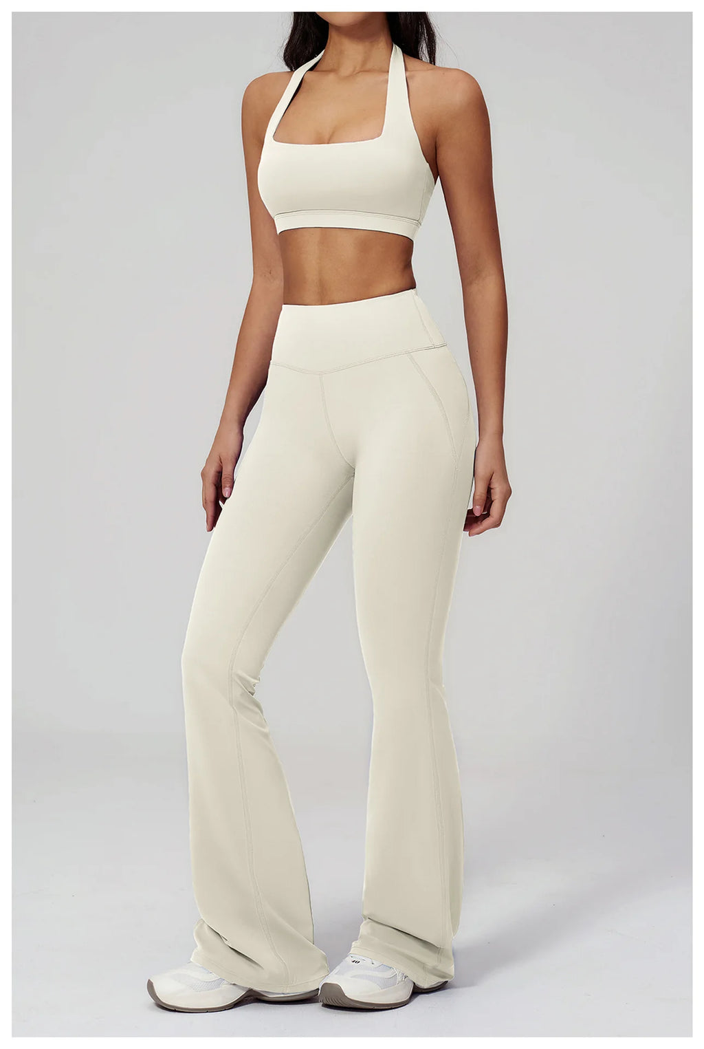 Women's Tracksuits 2PCS Flared Pants Yoga Set Gym Fitness Outfits Female Shockproof Sports Bra Yoga Workout Clothes Sports Sets