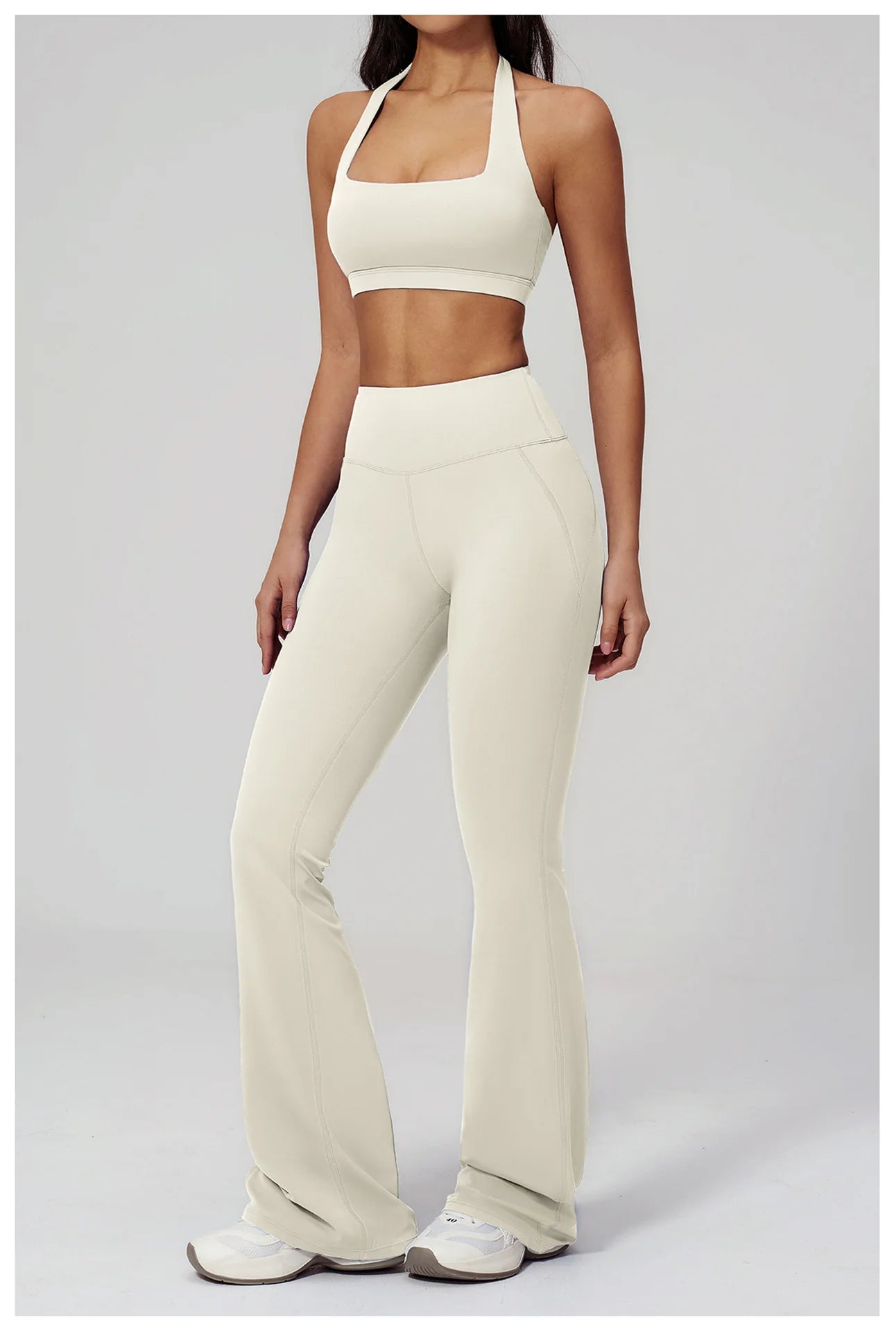Women's Tracksuits 2PCS Flared Pants Yoga Set Gym Fitness Outfits Female Shockproof Sports Bra Yoga Workout Clothes Sports Sets