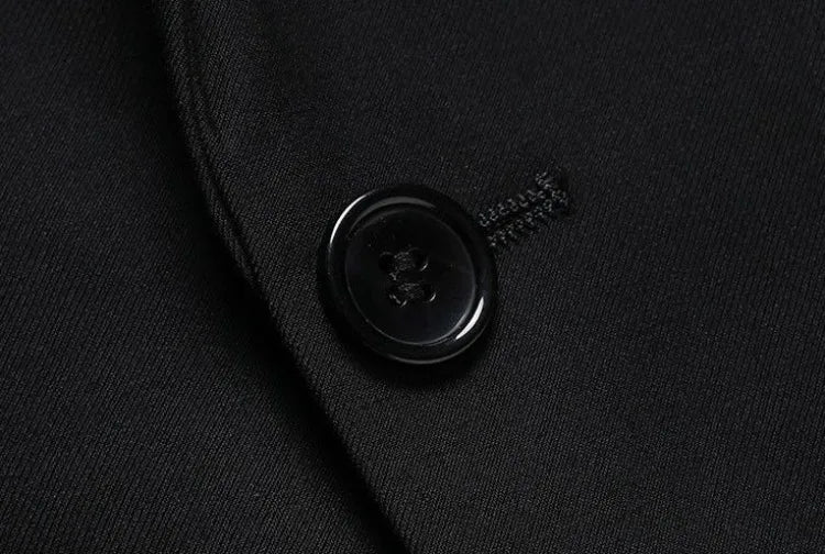 Men Slim Fit Business Casual Suit Set Long Sleeve Blazer Student Youth Formal Two Piece Outfit