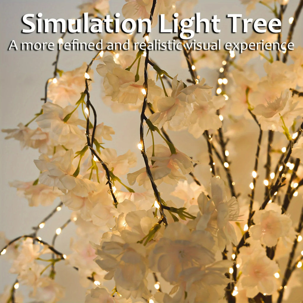 Cherry Blossom Tree Light, 6ft Lighted Trees for Decoration Inside, 450 LED Lights Cherry Blossom Tree Artificial Warm Light