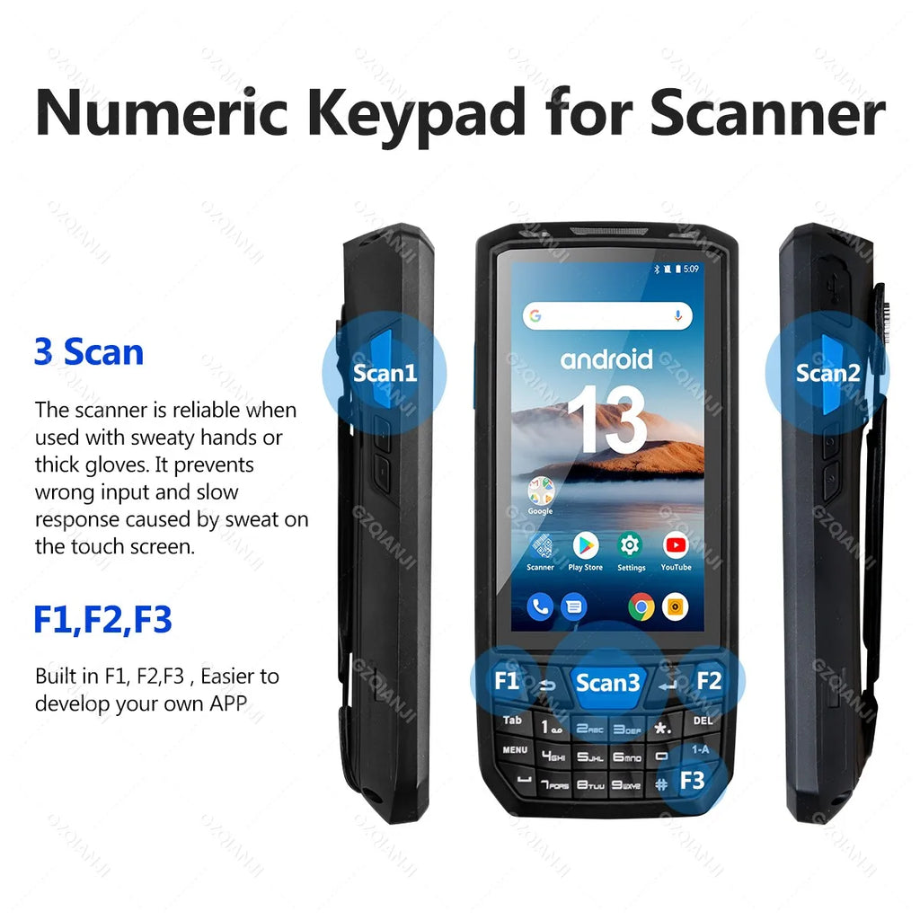 PDA Android Handheld Terminal Honeywell Barcode Scanner 1D 2D QR Portable Data Collector Terminal Device with WIFI 4G NFC