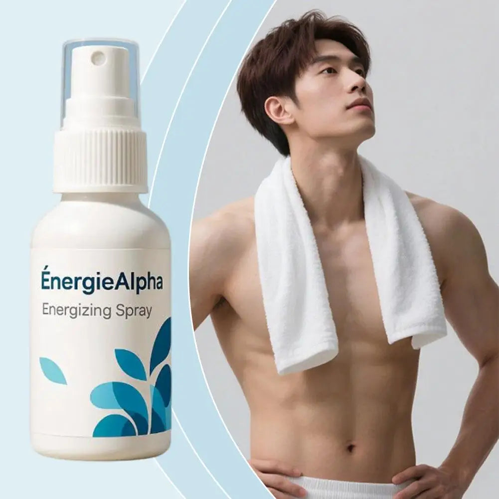 Male EnergieAlpha Energizing Active Energy Spray - Long-Lasting Fragrance & Oil Control, Portable for Confidence Boost Anytime