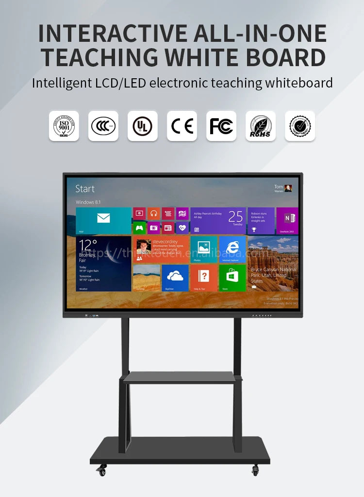 OEM 65'' 75'' 85'' Interactive Smart Screen All-In-One Smart Board Whiteboard Widely Used In Conferences