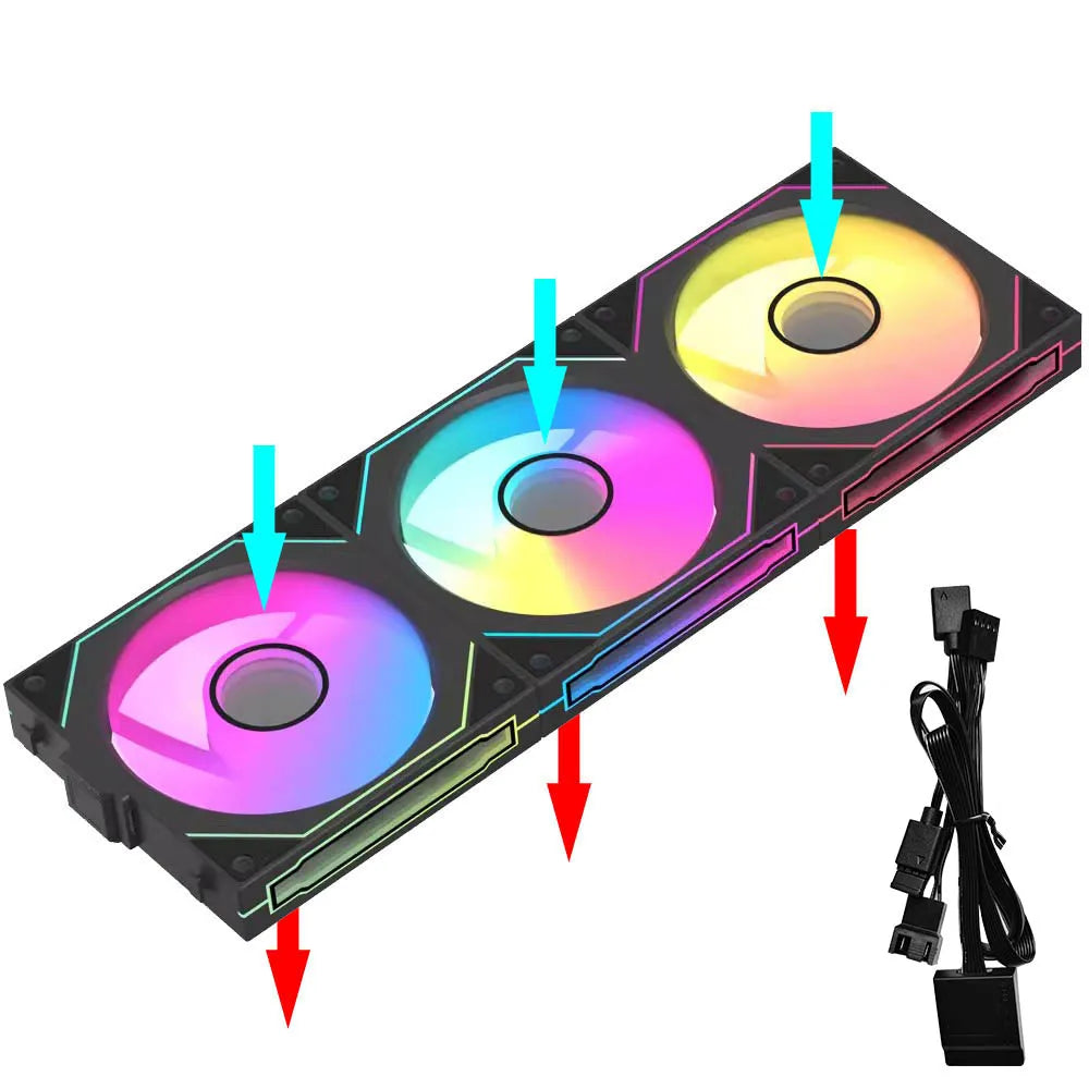 JUMPEAK MX120 240mm 360mm Modular Stackable Splicing PC 120mm Case Cooling Fan ARGB Infinite Mirror For Computer Water Cooler
