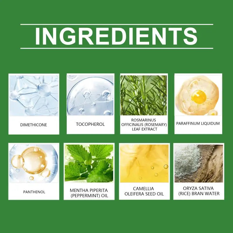 Rosemary Hair Growth Spray with Rice Water Hair Care Oil for Scalp Hydrate Thickness Anti-Flake Soft Smooth Strengthen Hair Mist
