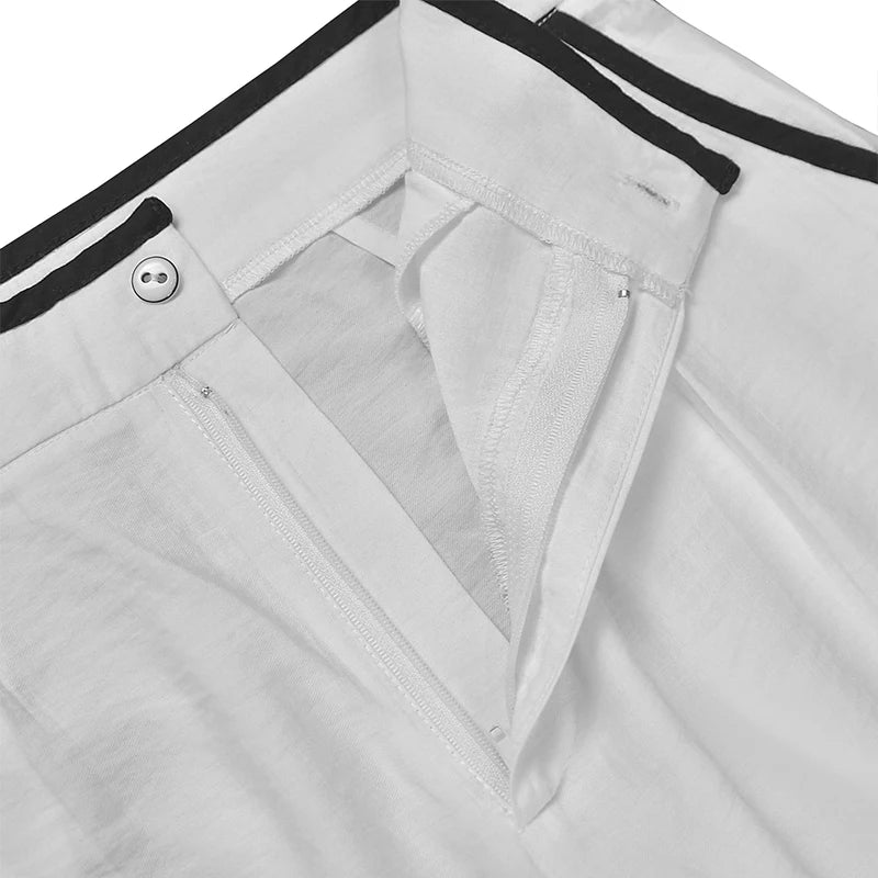 BKLD 2025 Women's Temperament Commuting Suit Contrasting Button Sleeveless Vest Tops+Zipper Pockets Pants Fashion Casual Outfits